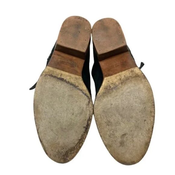 Madewell Janice Black Suede Distressed Toe Ankle Booties - Size 9 - Picture 9 of 9